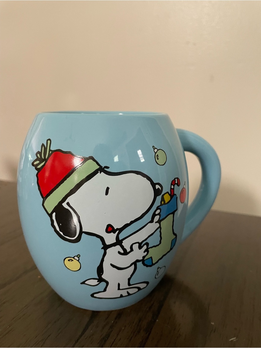 Light Blue Snoopy Holiday Ceramic Coffee Mug